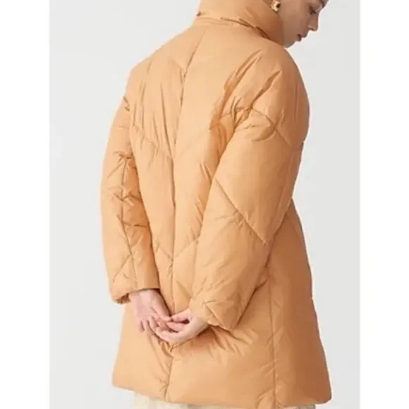 J.Crew Womens Villa Puffer Coat W/ Primaloft In Sand Castle Size XS BV700 - Picture 4 of 13